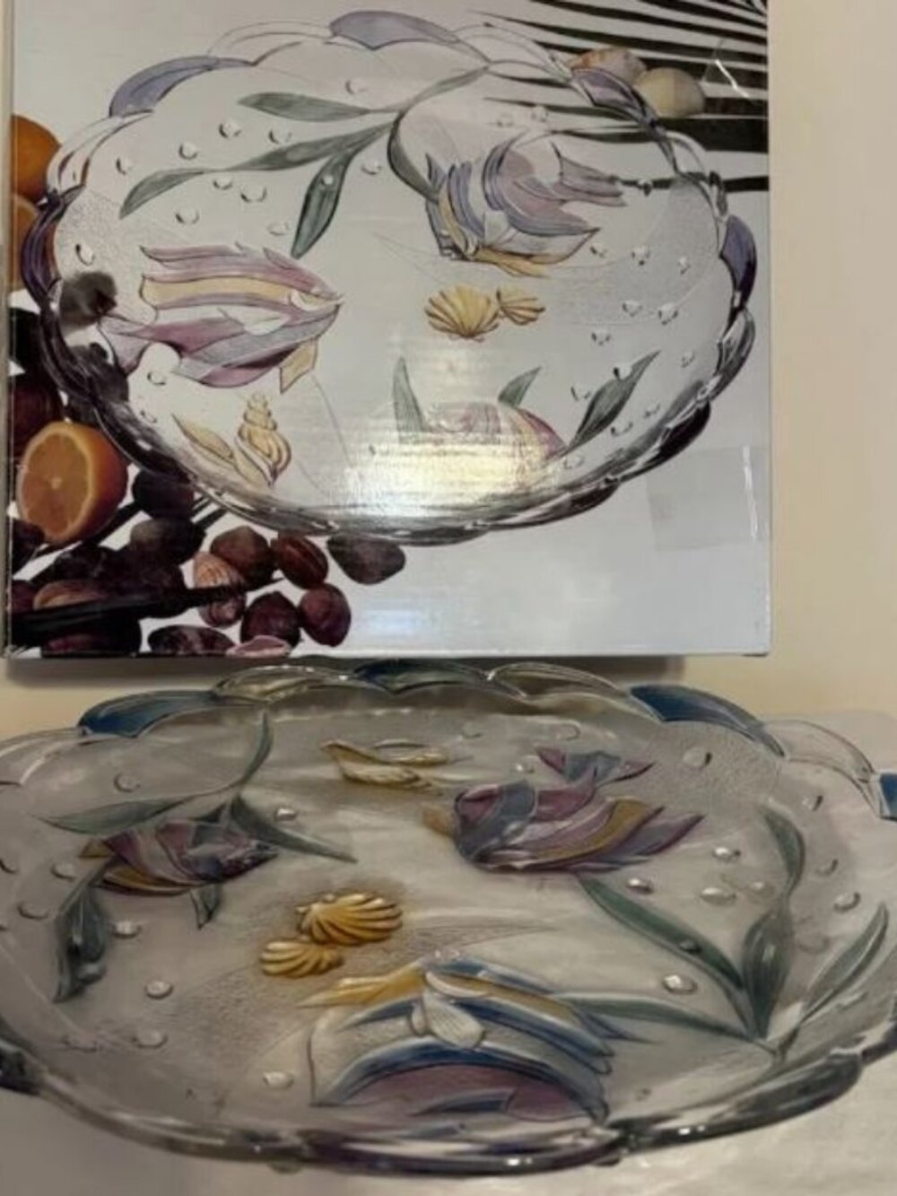 RARE SAVIOR VIVRE Key Largo WY060/601 Round Platter 15" with Original Box